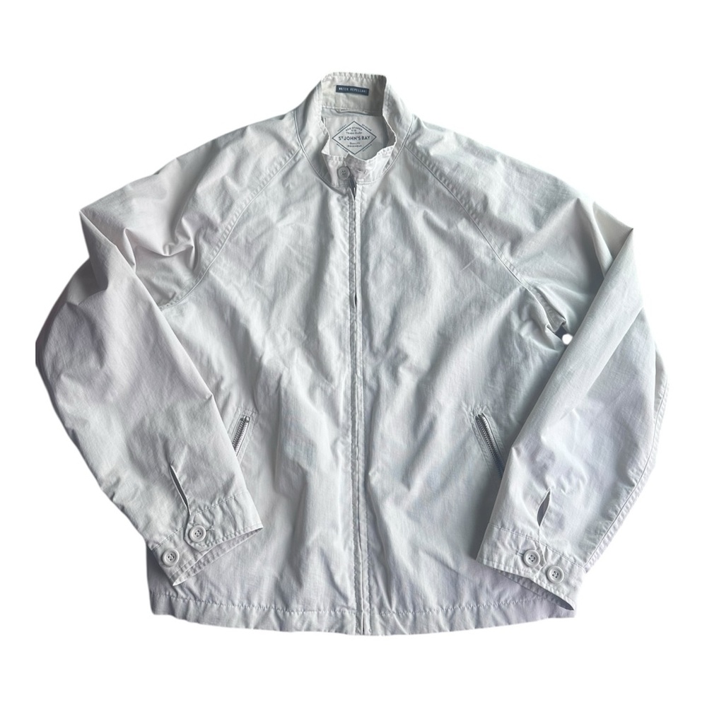 St. John's Bay‎ Tan  Windbreaker Jacket Size Large Water Repellant